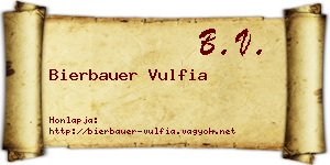Bierbauer Vulfia névjegykártya